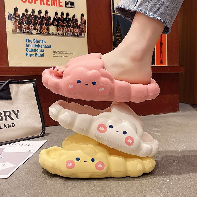 Grosir - S1038 Sandal Selop Motif Awan / Sandal Cloud / Sandal Wanita Bentuk Awan / Sandal Rumah Bahan Eva