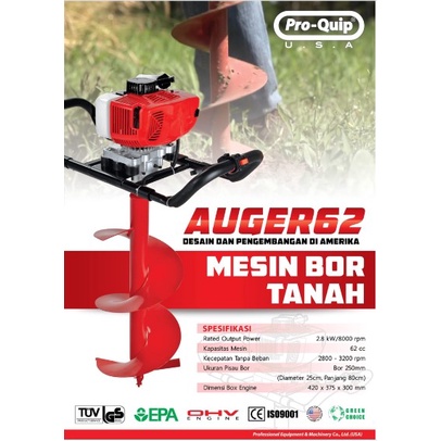 Pro Quip Auger 62 Mesin Bor Tanah Earth Auger Biopori