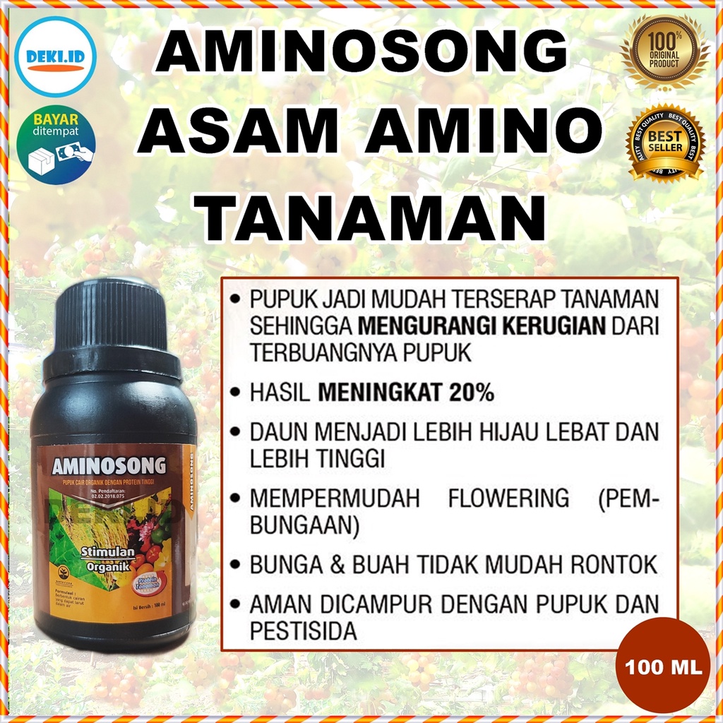 Asam Amino Tanaman Aminosong 100 ML Pupuk Organik Cair POC Buah Anggur Bunga Sayur Hias Aminosan