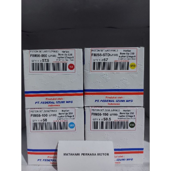 Piston Kit FIM56  Jupiter Z Bore Up 57/57,5/58/58,5./59 ,.138-148cc FIM IZUMI