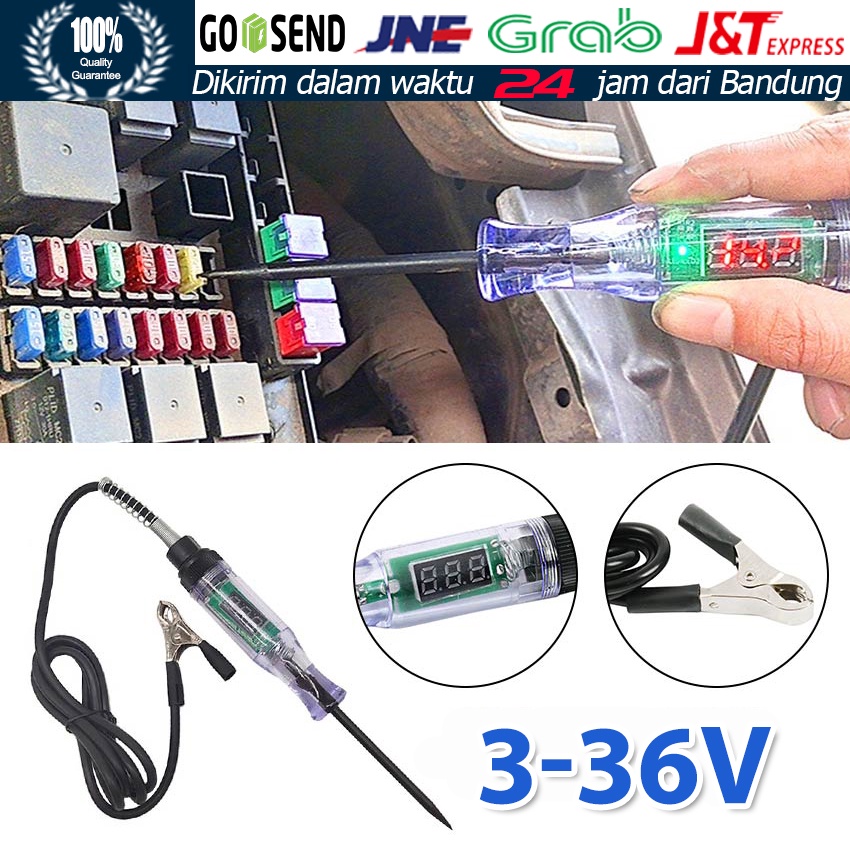 Tespen Testpen Kabel Aki DC Untuk Mobil Motor 6Volt / 12Volt / 24Volt