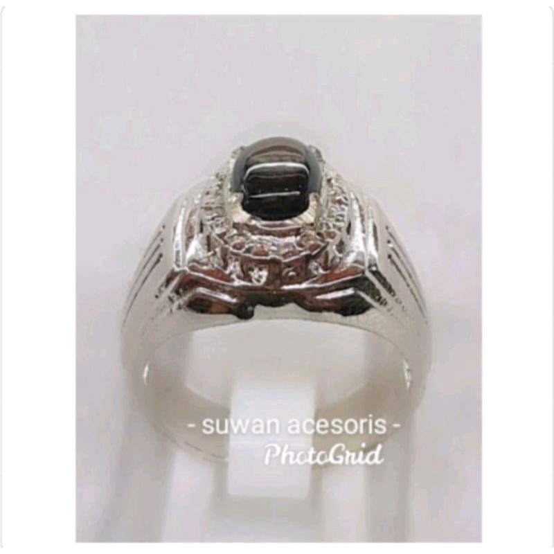 Natural batu permata black safir ster a25