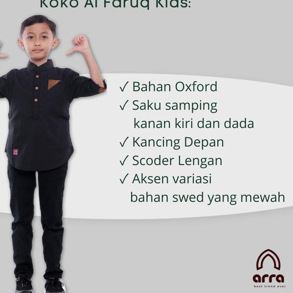 Baju Gamis Anak Baju Koko Muslim Pakistan Anak Laki-Laki AL FARUQ ARRA - KREM, S
