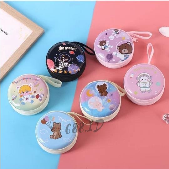 Dompet Koin Wanita Bulat Karakter Lucu Pouch Mini Coin Purse Dompet Handsfree Headset DPU 02