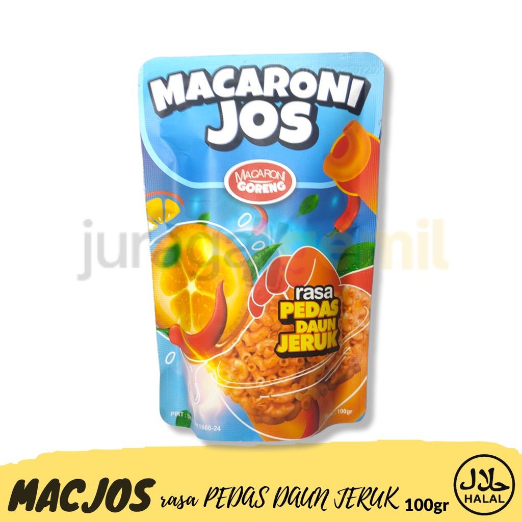 

NEW !! PROMO CEMILAN VIRAL MACARONI JOS ANEKA RASA PEDAS DAUN JERUK 100gr