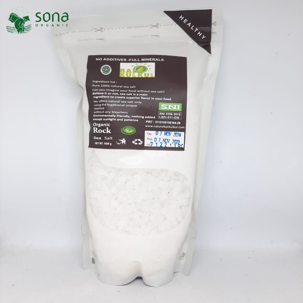 

Rock Sea Salt 1000gr - Natural Bali Kulkul - Garam Batu Kasar 1 kg
