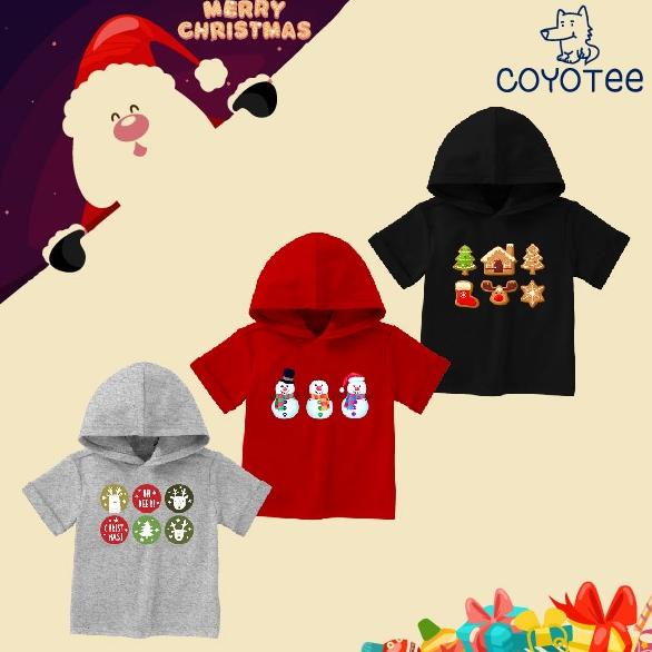 coyotee - Kaos Hoodie Anak Natal - Christmas Cookie and santa - Katun