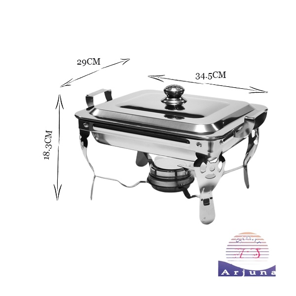 Prasmanan Stainless Warmer Square Pan Prasmanan 1 Tungku Stainless Prasmanan murah