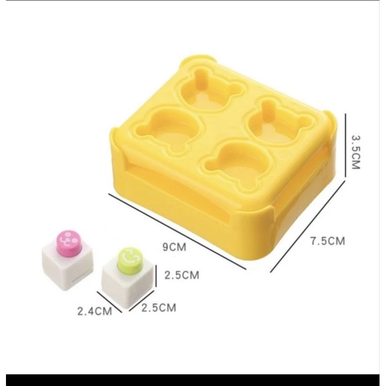 READY ! 1 Set Mini Bear Bento Mould + GRATIS 2pc Nori Cutter Puncher Pemotong Rumput Laut /Cetakan Beruang