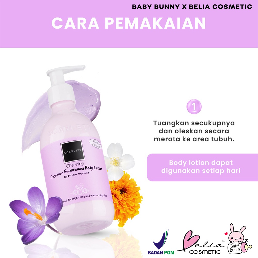 ❤ BELIA ❤ SCARLETT Whitening Body Lotion Series 300ml | Pelembap Tubuh | Lotion Anti Kulit Kering | BPOM