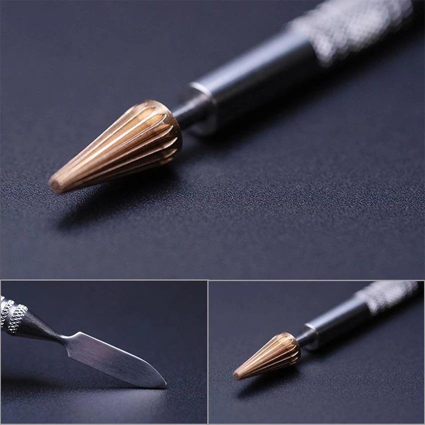 

mdn Dual-Purpose 2 Brass Head Leather Edge Oil Gluing Dye Pen Paint Roller Tool DIY Leather Craft