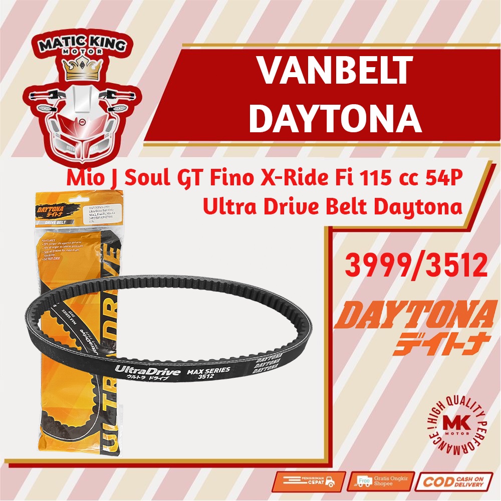 Vanbelt Fanbelt Mio J Soul GT Fino X-Ride Fi 115 Daytona Ultra Drive Belt 3999 3512
