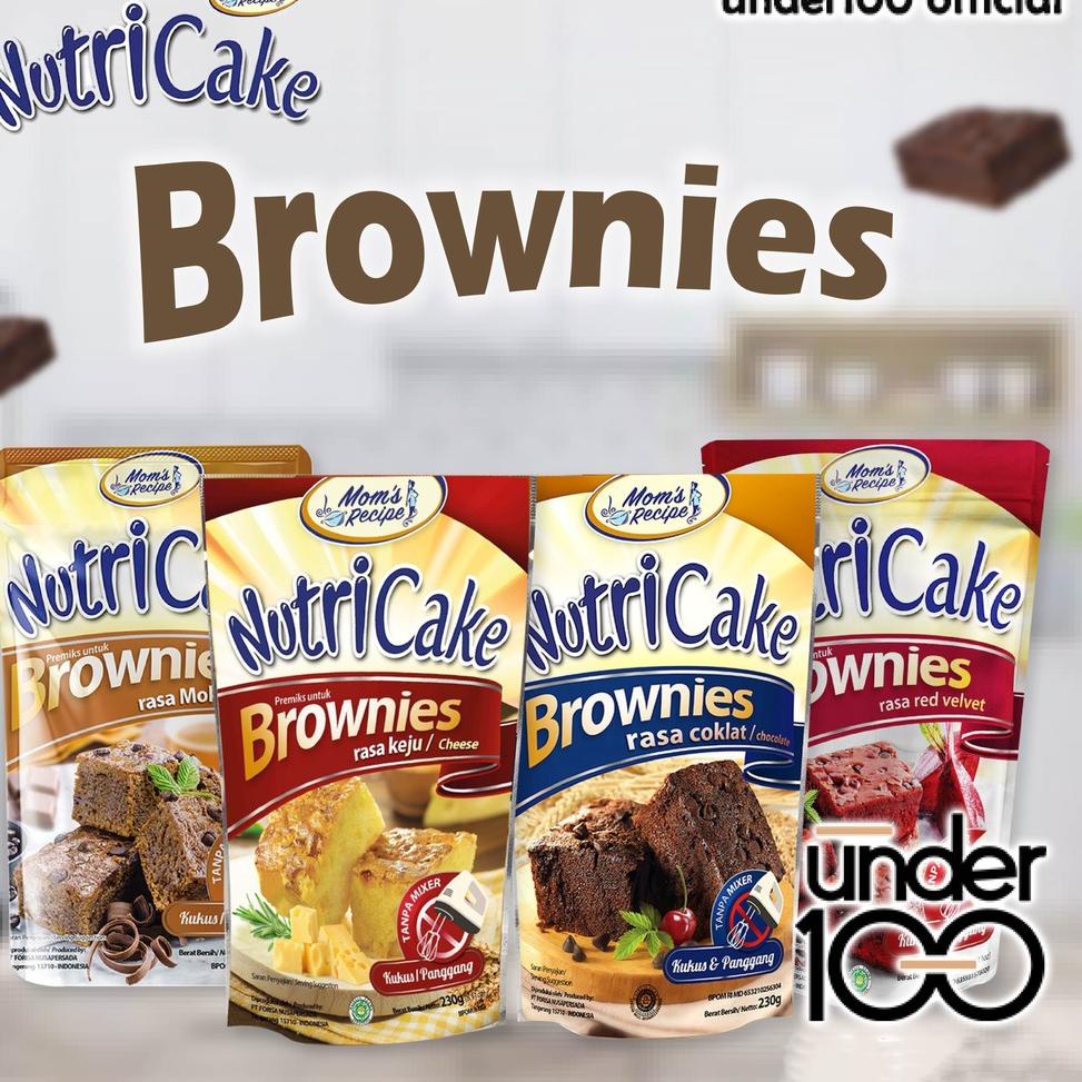 セ ❤ Under100 ❤ Mom's Recipie Nutricake Premiks Brownies 230g Kukus Panggang Cokelat Red Velvet Halal KJ89