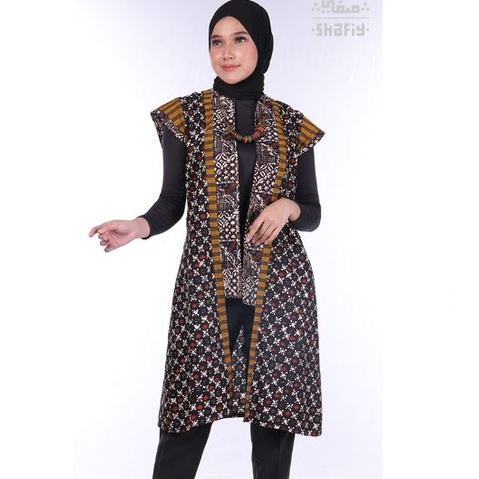 Sauda Outer Gamis Batik Wanita Shafiy Original Modern Etnik Jumbo Kombinasi Polos Tenun Terbaru Dress Wanita Big Size Dewasa Kekinian Cantik Kondangan Muslim XL