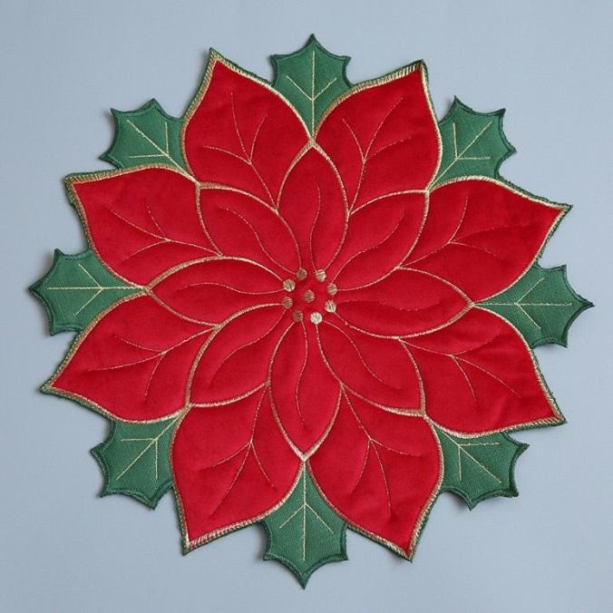 Natal Christmas Flower Xmas Cloth Decoration