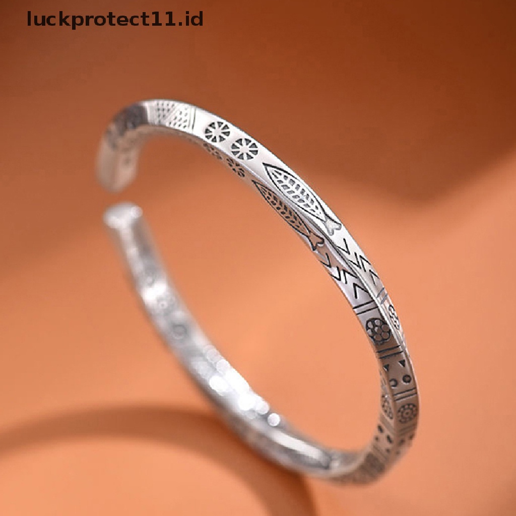 Gelang Bangle Bahan Stainless Steel Gaya Vintage Untuk Pria Dan Wanita