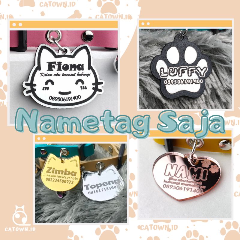 Liontin Saja Nametag Kalung Kucing Dog Nametag Liontin Kalung Anjing catown.id