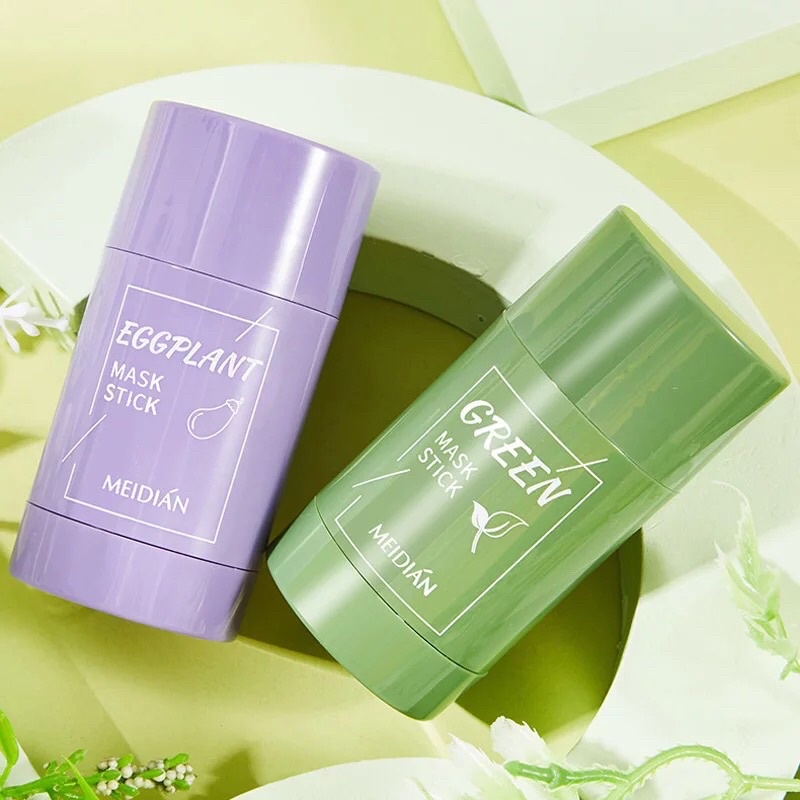 Original Meidian Green tea Clay Mask Stick Komedo Dan Bruntusan sampai Bintik hitam Cocok Untuk Perawatan Wajah Pria Wanita Sampai Putih Dan Glowing