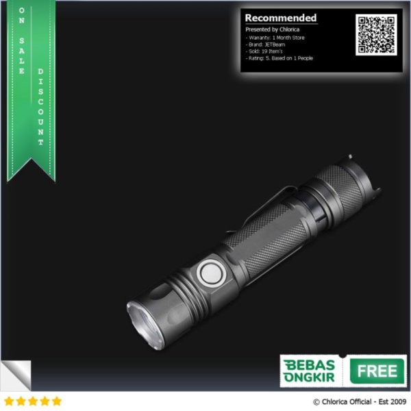 Promo JETBeam Flashlight Senter Tactical LED XHP35 2000 Lumens - 2MS Guardia - Hitam JETBeam Berkual