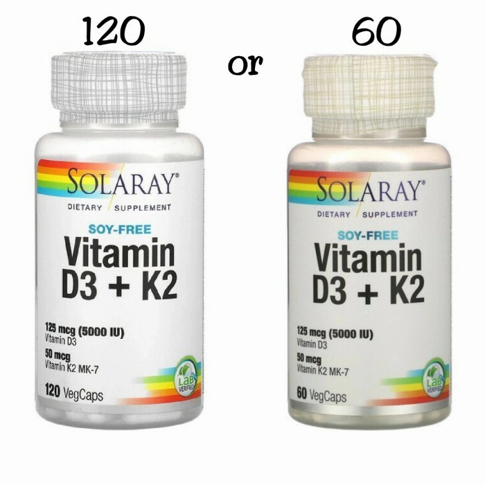 Solaray Multivitamin K2 D3 5000 Iu Vitamin D