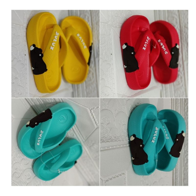 sandal jepit anak perempuan karakter bebek/panda size 24-29-2