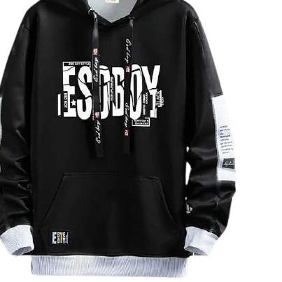 Jaket Sweater Hoodie Pria Jumper Esoboy Bahan Fleece - Putih, L