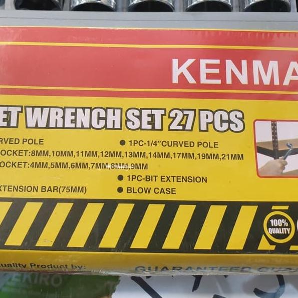 KUNCI SOK SET KENMASTER 27 PCS KUNCI SOCKET SET SOKET KENMASTER 27PCS