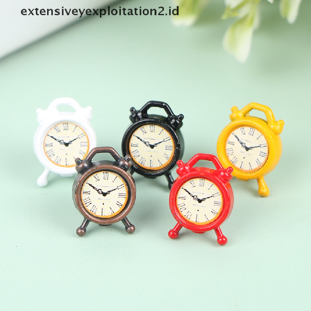 1pc Mainan Miniatur Jam Alarm Skala 1: 12 Untuk Dekorasi Rumah Boneka