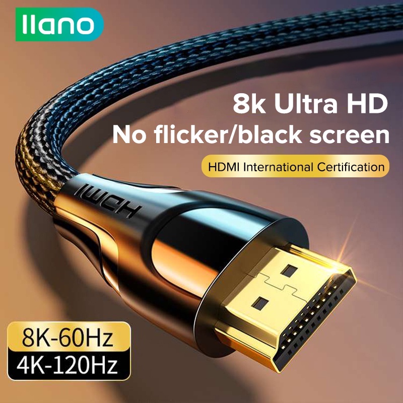 Llano HDMI Kabel 8K 2.1 3D HDR 60hz / 144hz Untuk HDTV PS5 / PS4 pro Switch Xbox