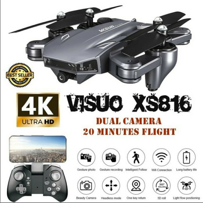 Drone Visuo XS816 4K Dual Camera Optical Flow