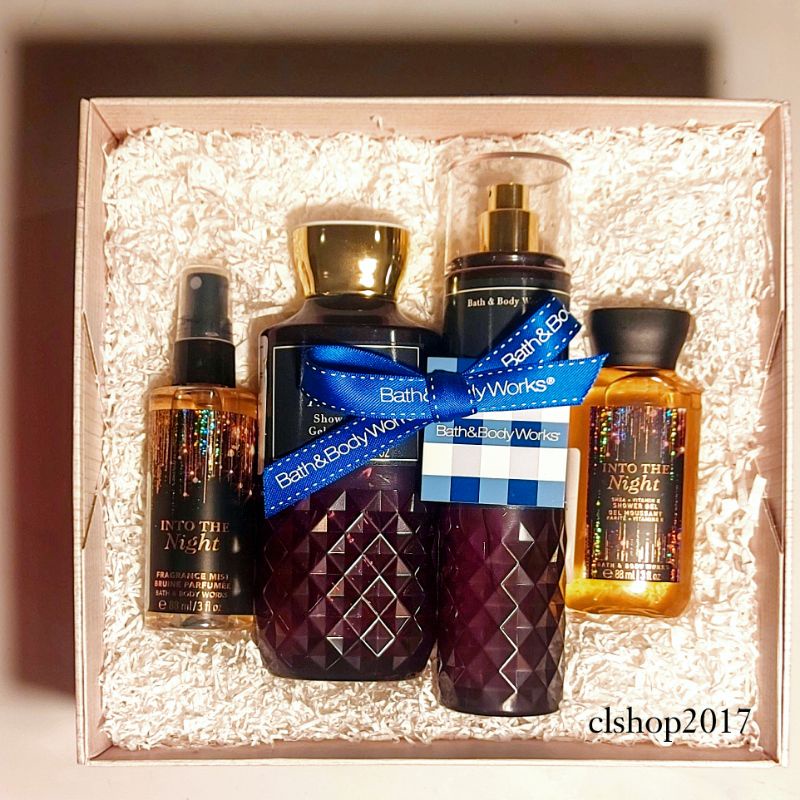 BBW INTO THE NIGHT TRAVELSIZE GIFT SET PAKET BATH &amp; BODY WORKS ITN