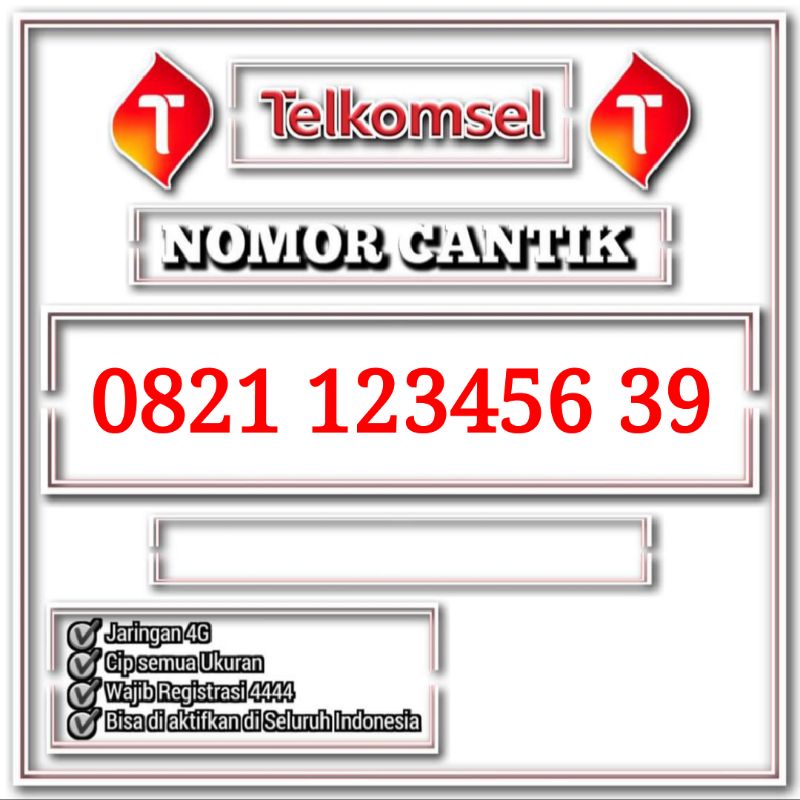 nomor cantik simpati 123456 39