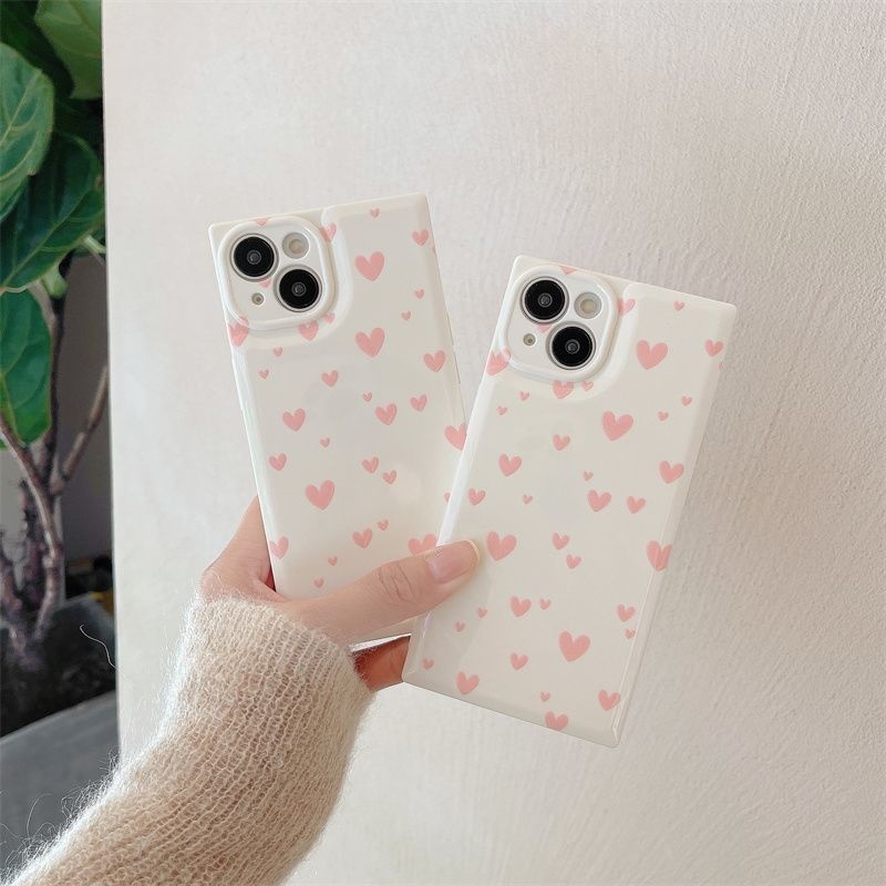 Casing Soft Case Motif Hati Pink Untuk IPhone 12 13 14 11 Pro Max Gghhb