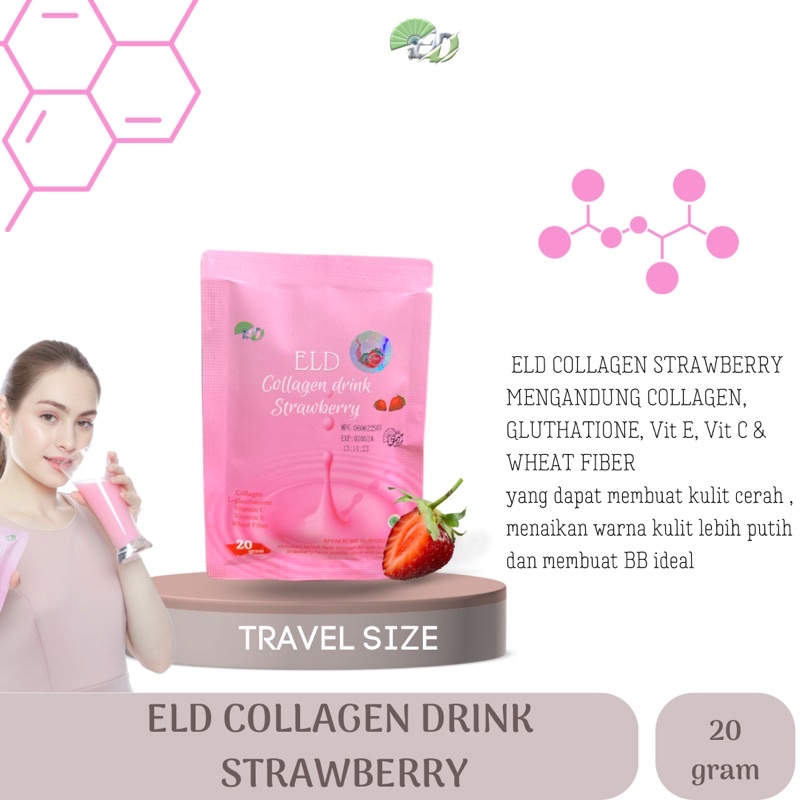 ELD Collagen Viral Cerah dan Langsing ( Travel Size ) 20 gram “ Sekali Minum “