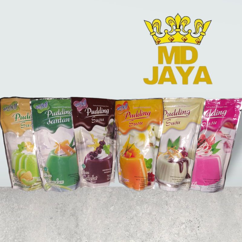 

Pudding Susu Nutrijell Coklat, Melon, Mangga, Puding Pandan, Vanila, strawberry || MD Jaya