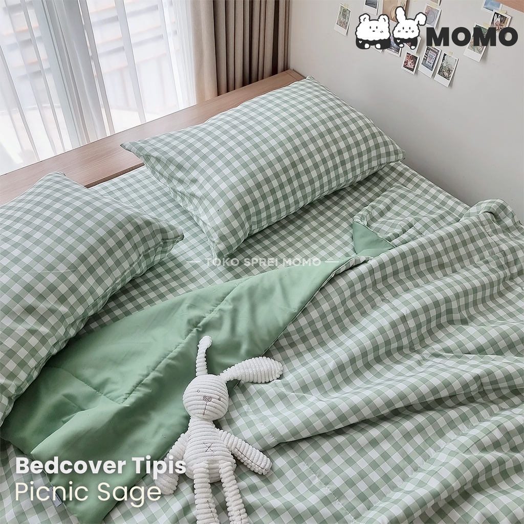 Bedcover Double Lite Edition - MOMO Gingham - Selimut Saja