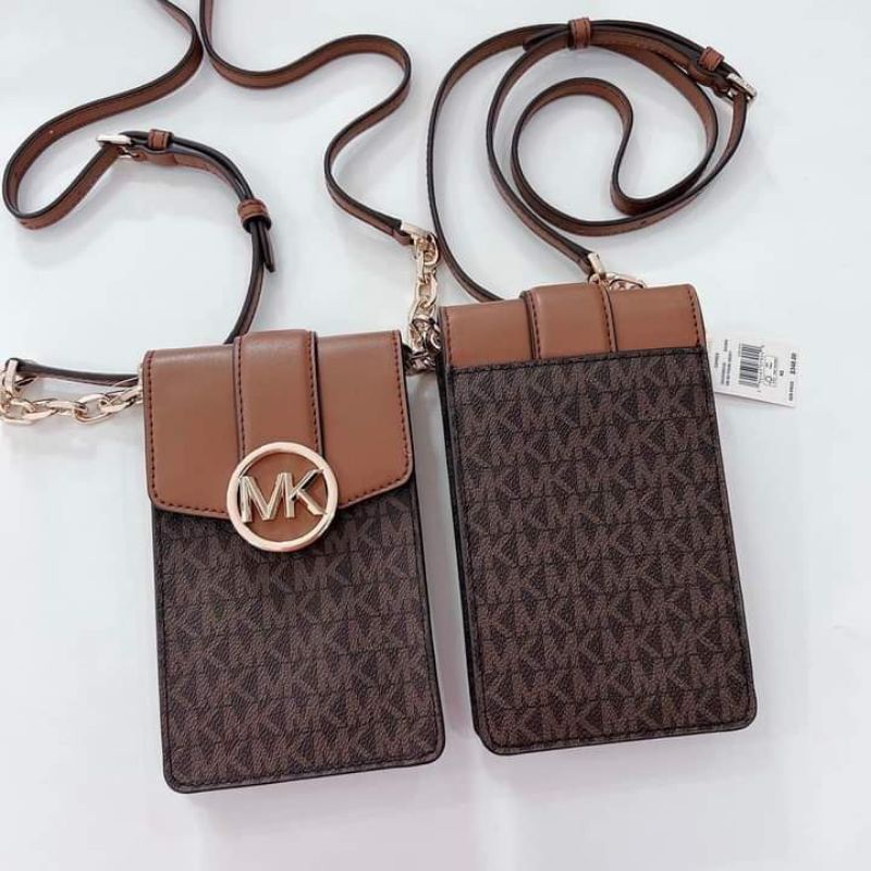 MK Carmen Small NS Phone Xbody Brown dan vanilla