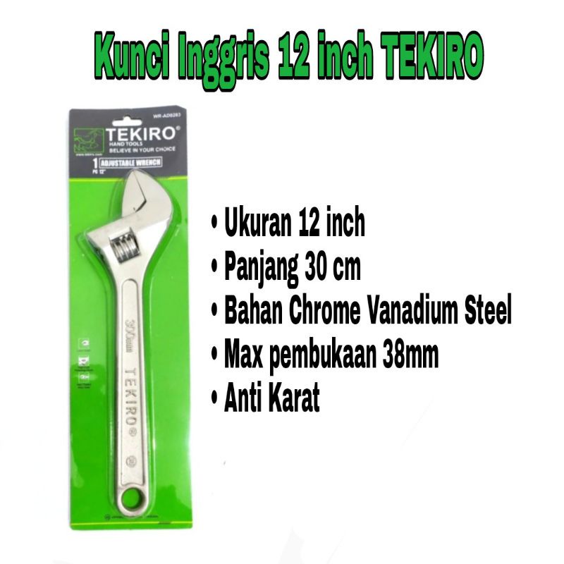 Tekiro Kunci Inggris 12” Kunci Inggris Tekiro 12 Inchi Kunci Inggris Tekiro Original Ukuran 12 Inchi