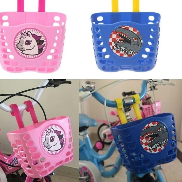 Keranjang Sepeda Anak Anak Motif karakter anak / Keranjang Sepeda lucu - PINK