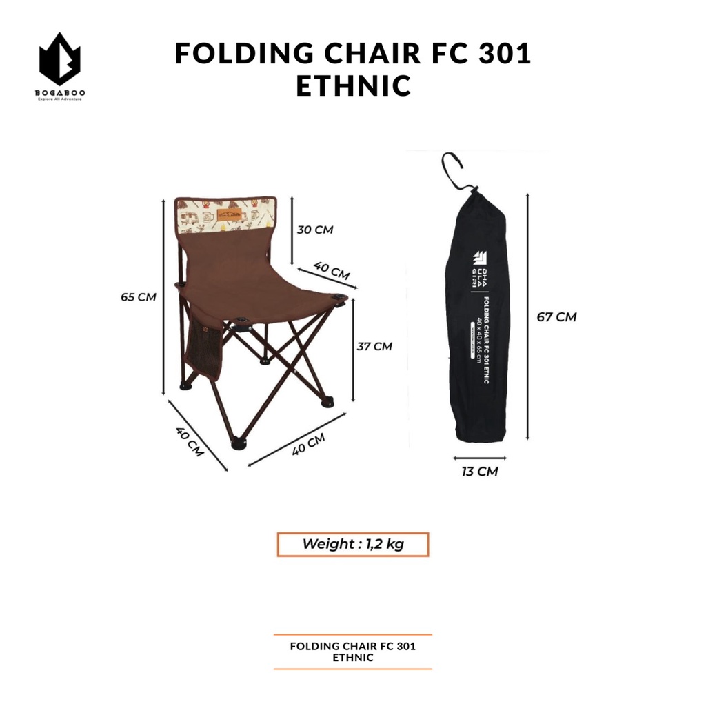 BISA COD Dhaulagiri Folding Chair FC 301 Etnik Portable  - Kursi Lipat Outdoor - Kursi Lipat Camping - Kursi Lipat Camping