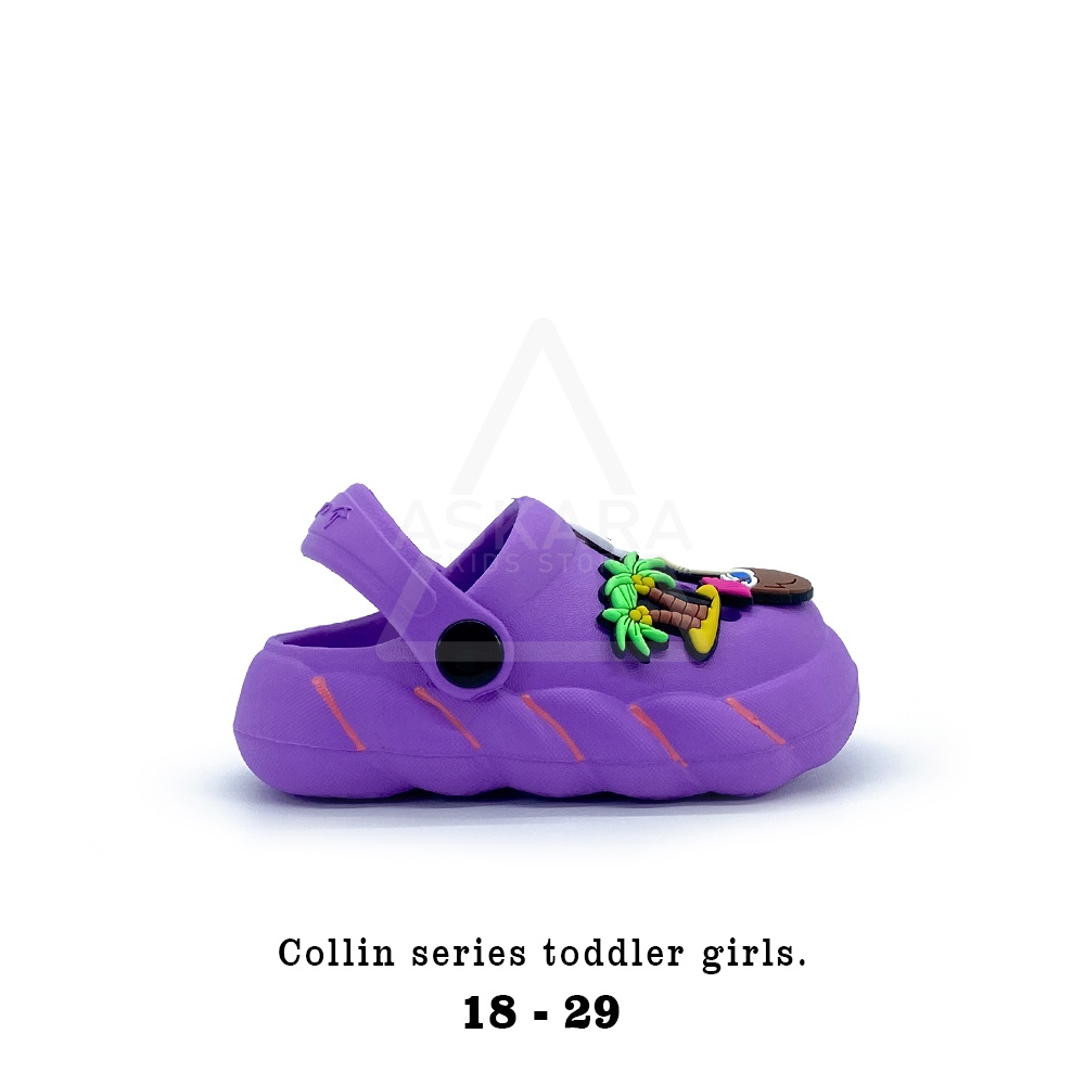 Sandal Anak perempuan baby girls selop tali belakang model korean style lucu 10 bulan - 3 tahun-UNGU