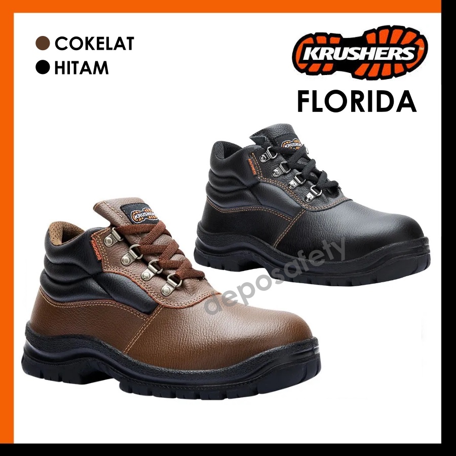 KRUSHERS Sepatu Safety Florida Black Brown - Safety Shoes Florida Hitam Coklat