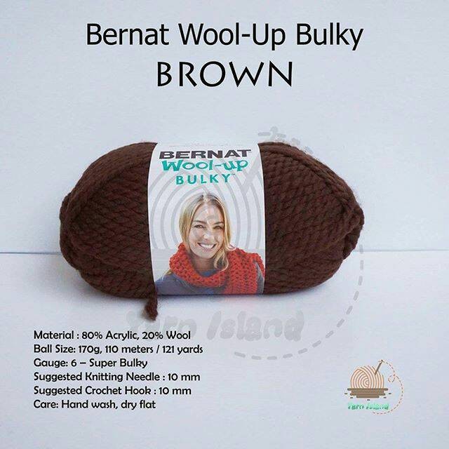 bernat wool up bulky Brown