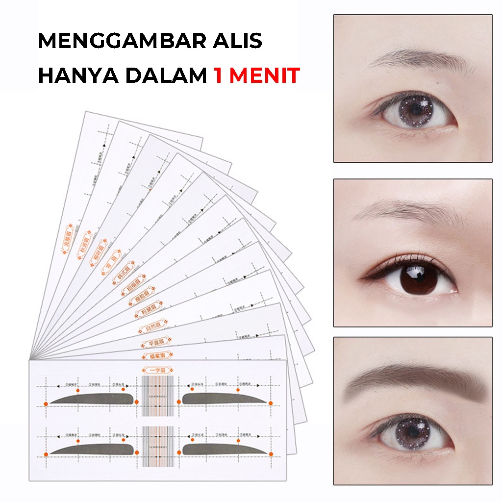 Cetakan Alis Tempel Penggaris Stiker Perapih Alis Alat Cetak Gambar Bentuk Alis Mata Eyebrow Ruler Sticker | GROSIRXPRESS