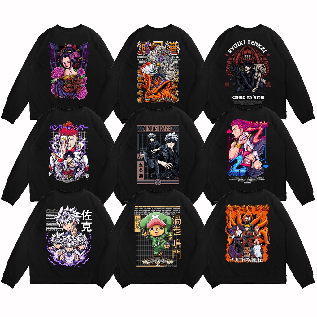 Sweater Crewneck Anime Manga Hisoka Chrollo Lucifer Killua Zoldyck Hunter x Hunter Sweater Satoru Gojo Megumi Fushiguro Jujutsu Kaisen Sweater Minato 7 Team Naruto Sweater Nico Robin  Tony Tony Chopper One Piece SIGN CLOTH