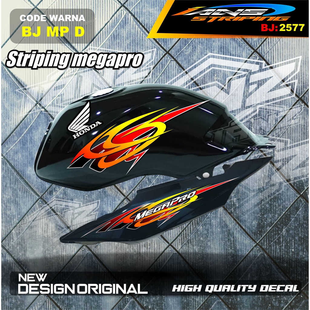 VARIASI STICKER BODY MOTOR MEGAPRO NEW DESAIN/ STRIPING CUSTOM MP HIU TERMURAH / STIKER MOTOR MEGAPRO TERBARU