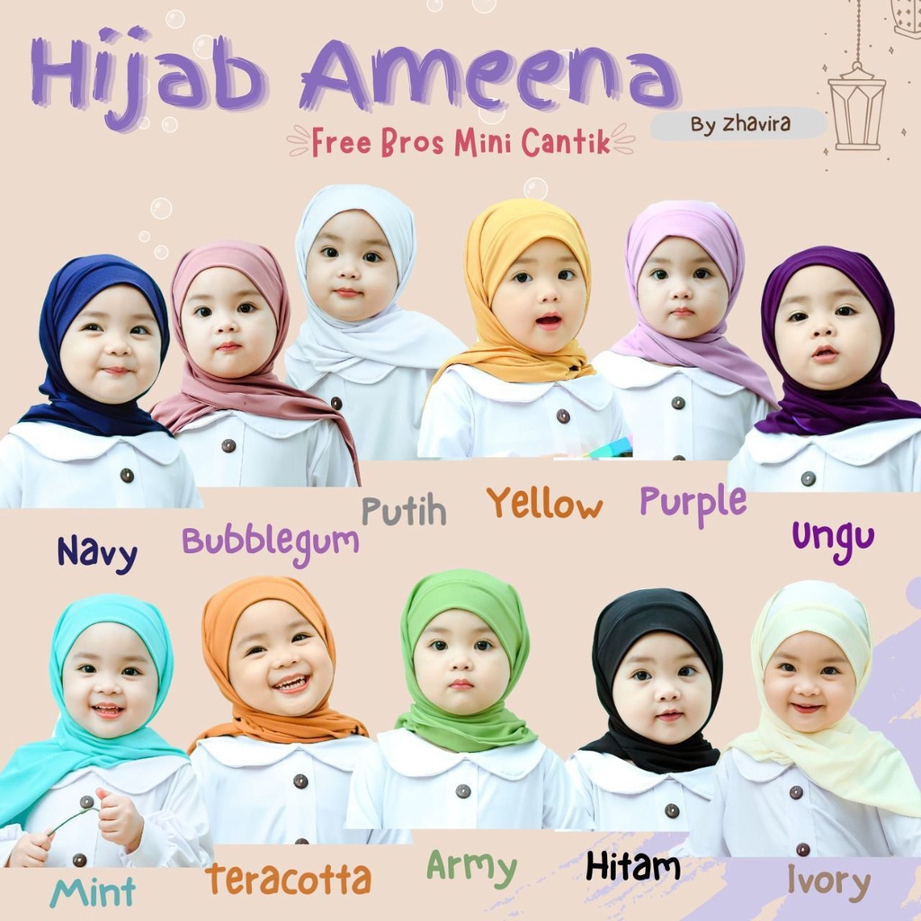 hijab ameena by Zhavira 1-6 tahun