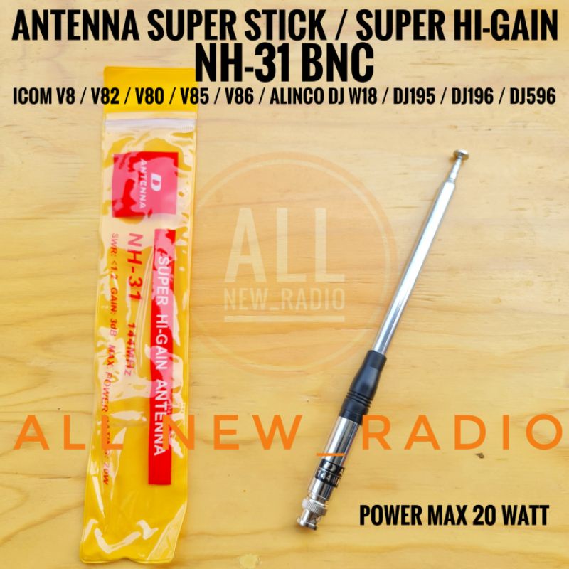 ANTENA HT ICOM V80 V86 V82 ALINCO DJ W18 VHF TARIK NH31 BNC / ANTENA SUPERSTICK HT ICOM ALINCO NH-31