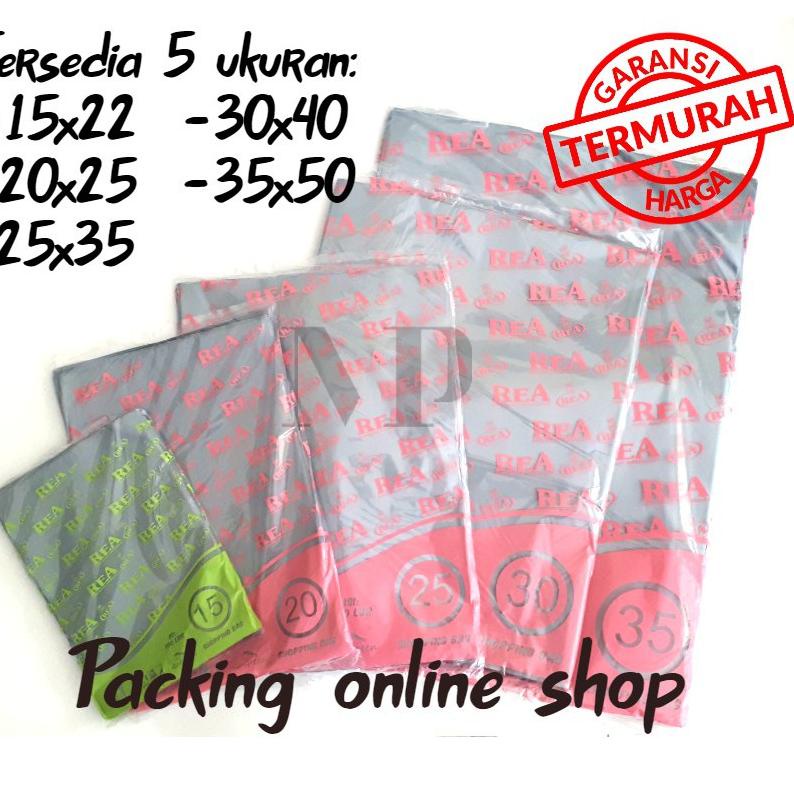 Jaman Now.. Plastik HD Tanpa Plong 25x35 REA Kantong Kresek Packing Online Shop Shopping Bag Tebal Silver 94