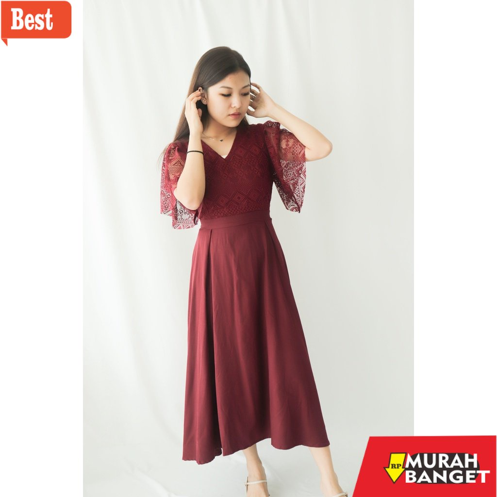 model dress terbaru 2022 Bella Dress by Nachattire | Long Dress Wanita Maxi Dress Pesta